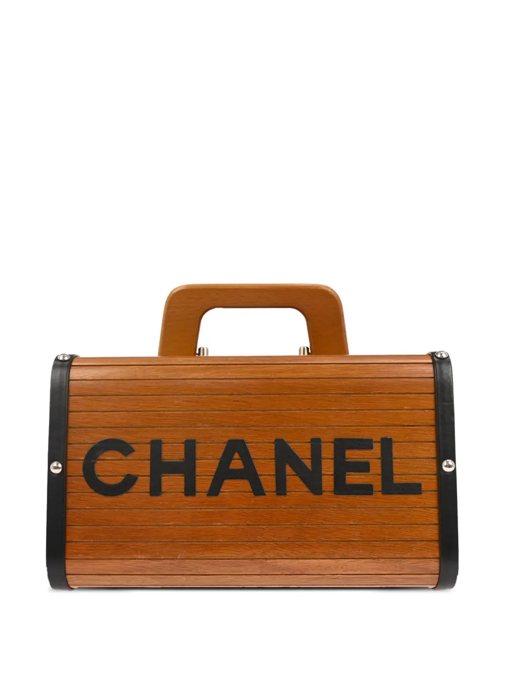CHANEL Pre-Owned 1995 Vanity wood tote bag - Marrone