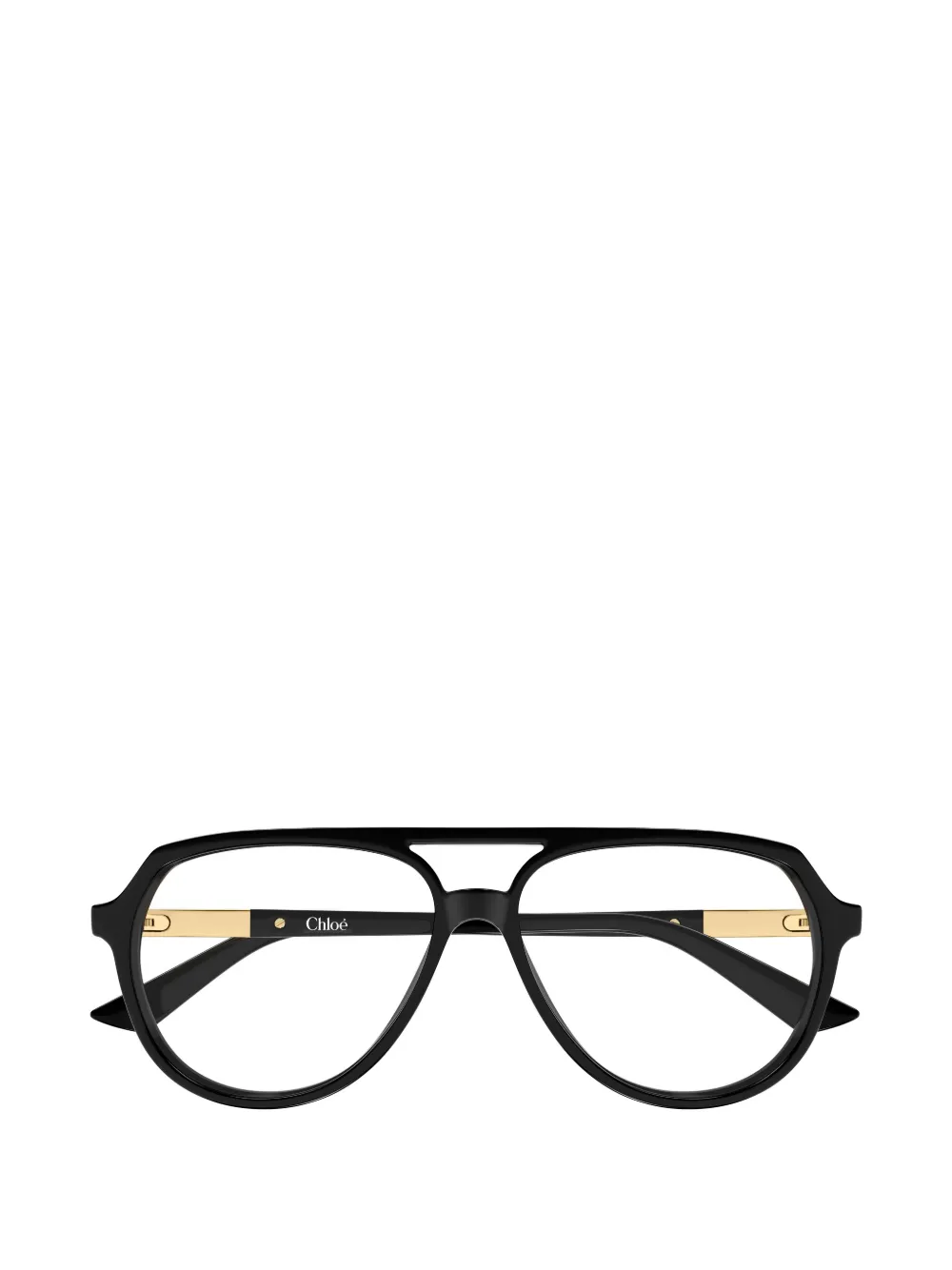 Chloé Eyewear logo-detail pilot-frame glasses - Nero