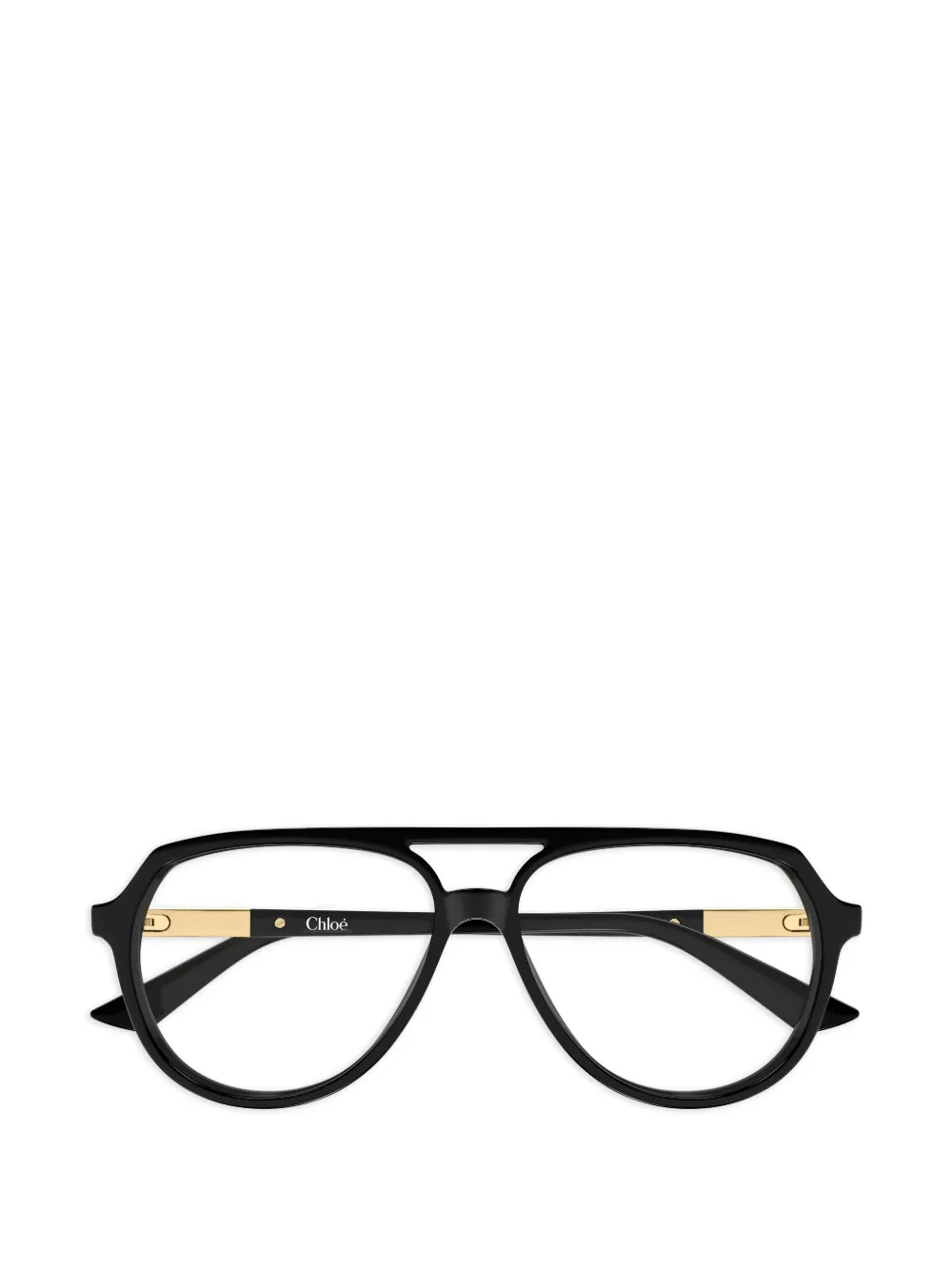 Chloé Eyewear logo-detail pilot-frame glasses - Nero
