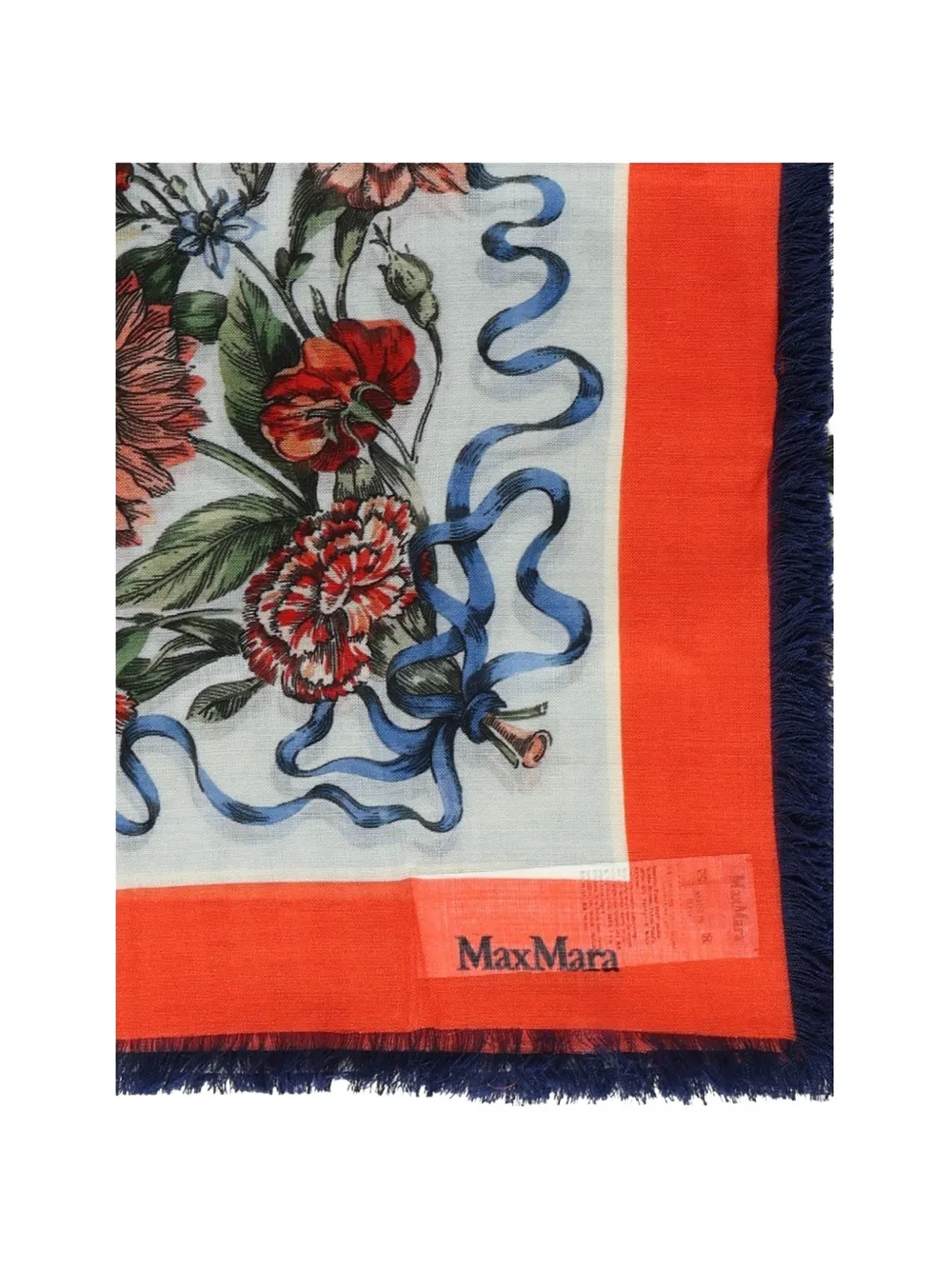 Max Mara patterned fringed scarf - Nude