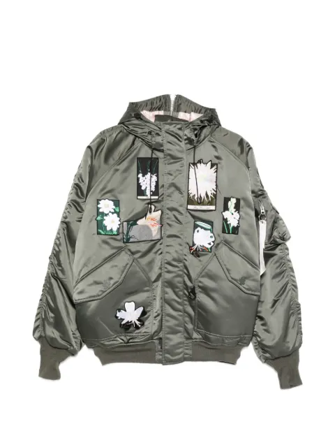 Cecilie Bahnsen x Alpha Industries floral-embroidered hooded jacket