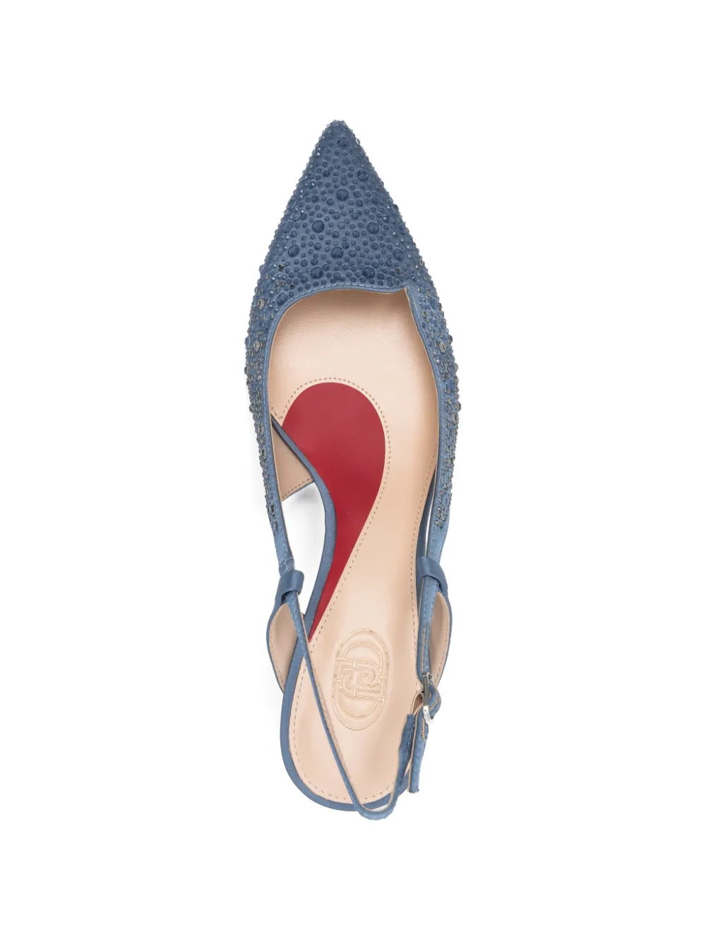 LIU JO Leren pumps met puntige neus en studs Blauw