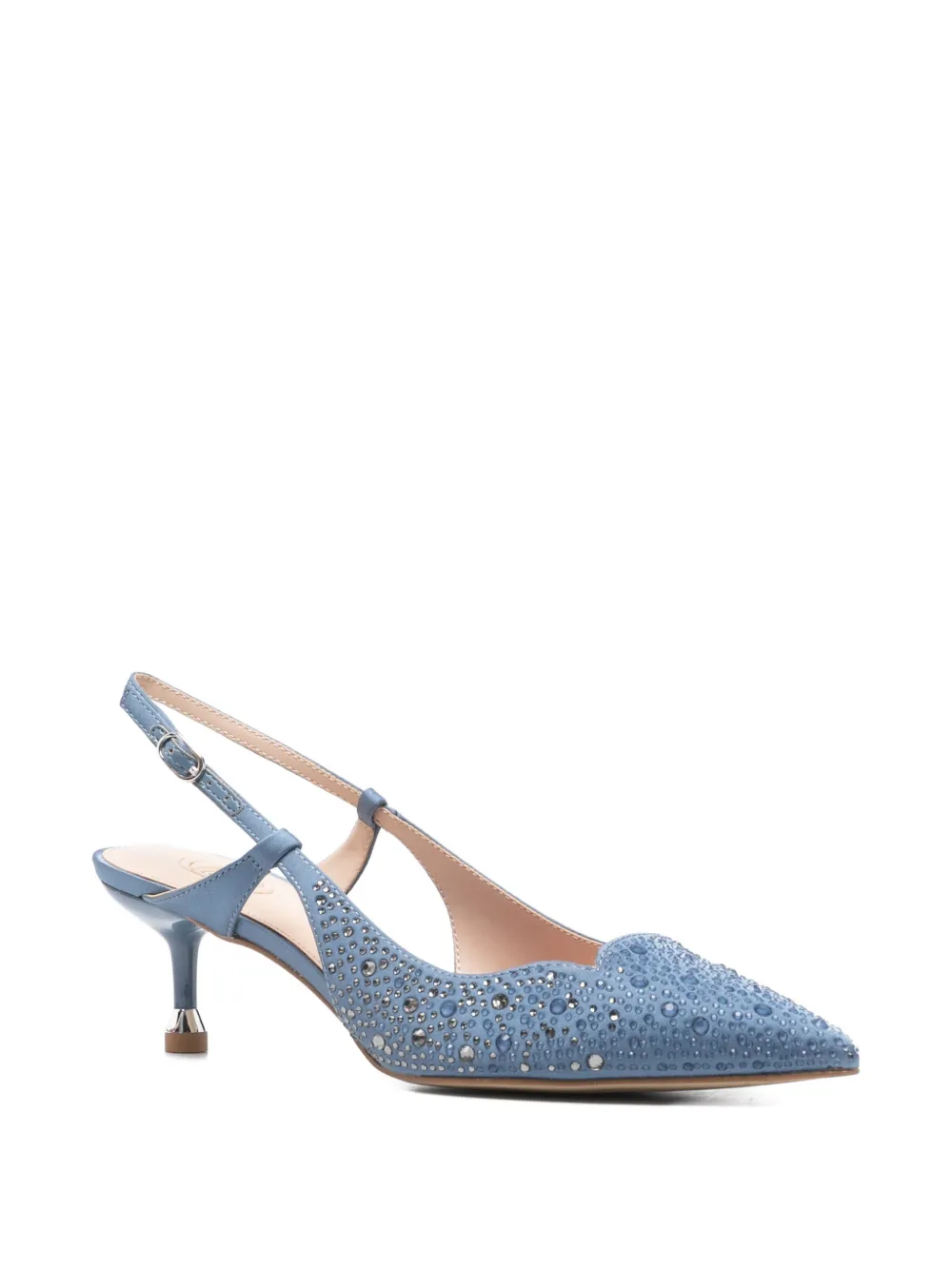 LIU JO Leren pumps met puntige neus en studs Blauw