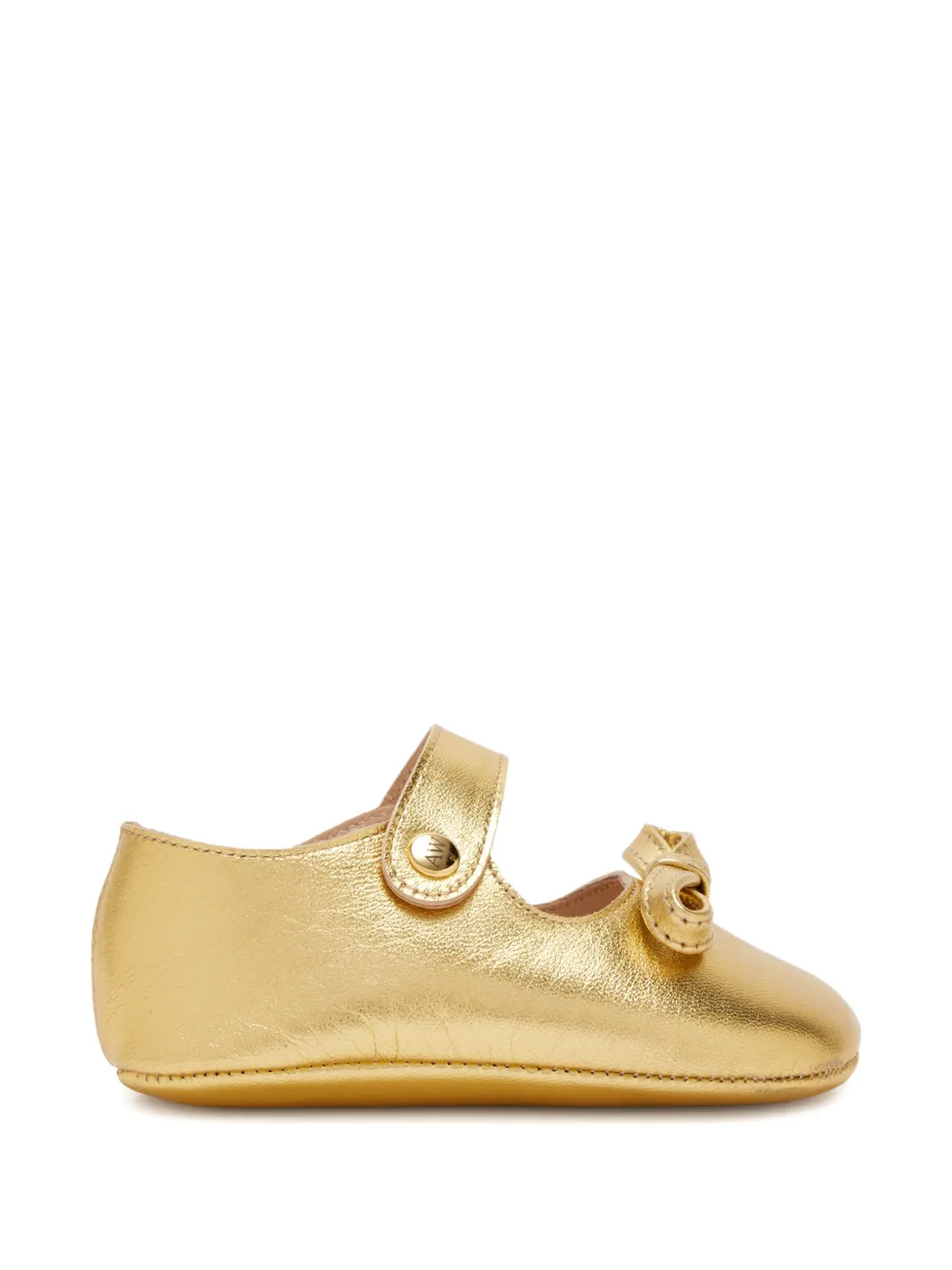 Andrea Wazen bow-detail strap ballerinas - Oro