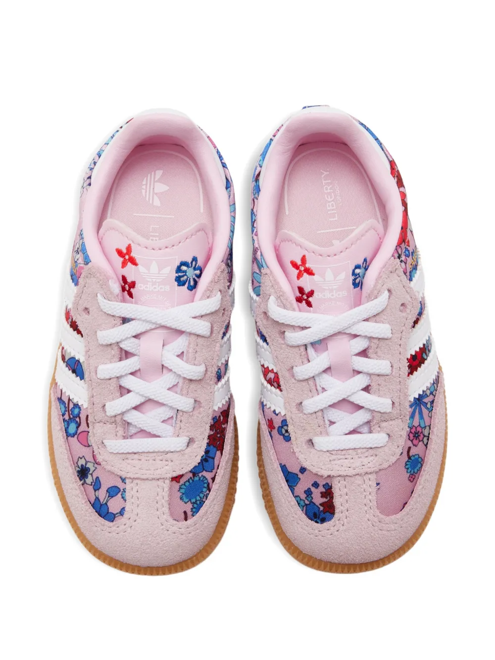 adidas Kids x Liberty London Samba OG gestreepte sneakers met bloemenprint Roze