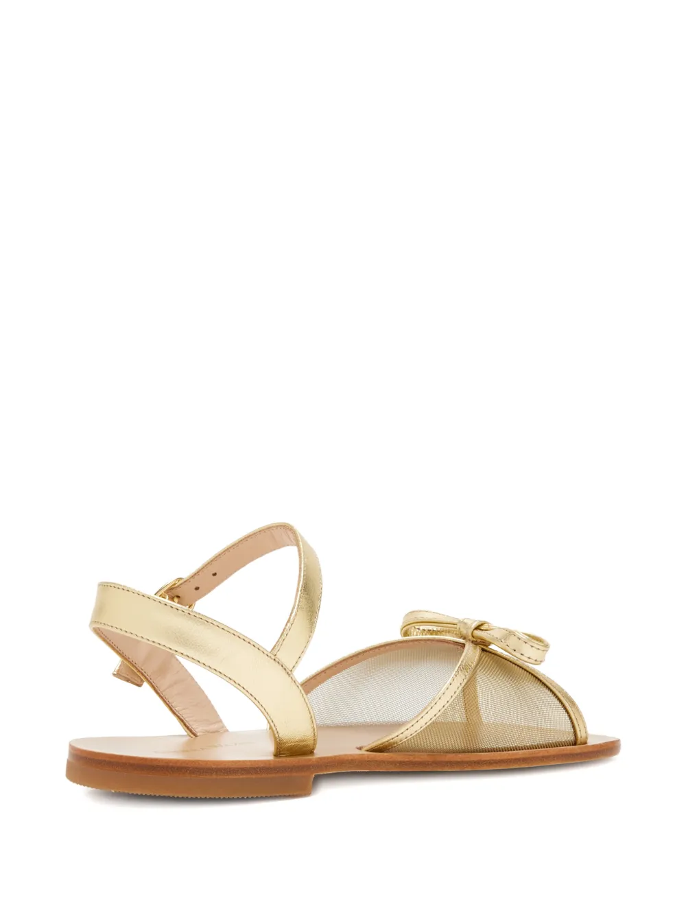 Andrea Wazen Sandalen met strikbandje Goud