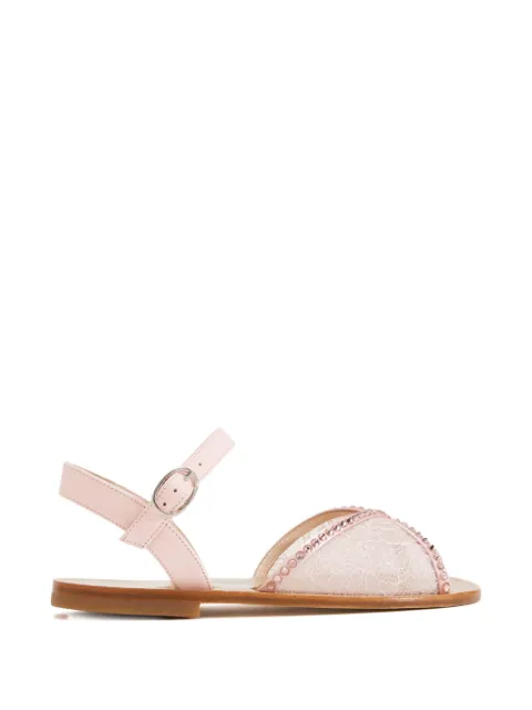 Andrea Wazen  lace-embellished sandals