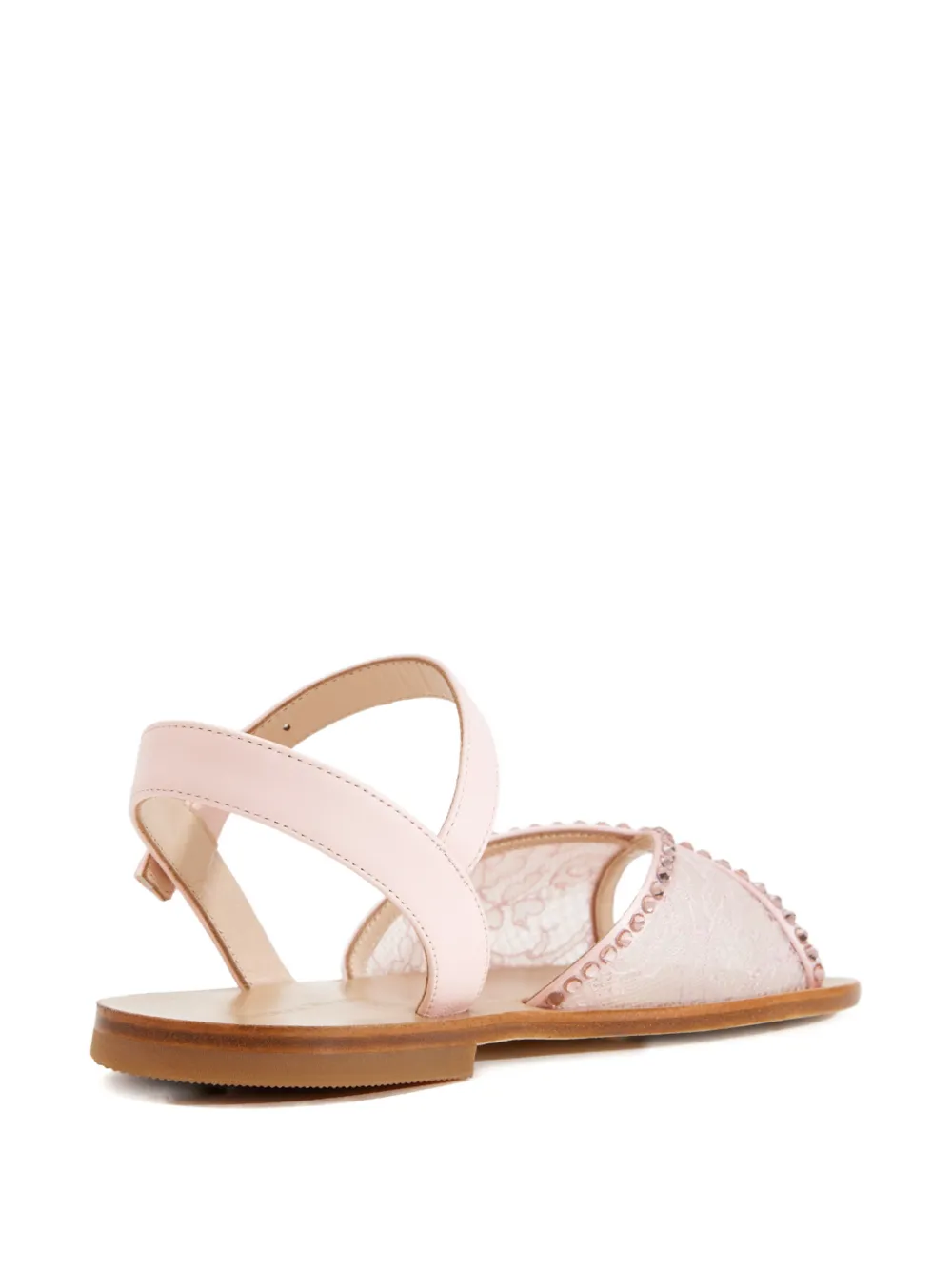 Andrea Wazen Sandalen verfraaid met kant Roze