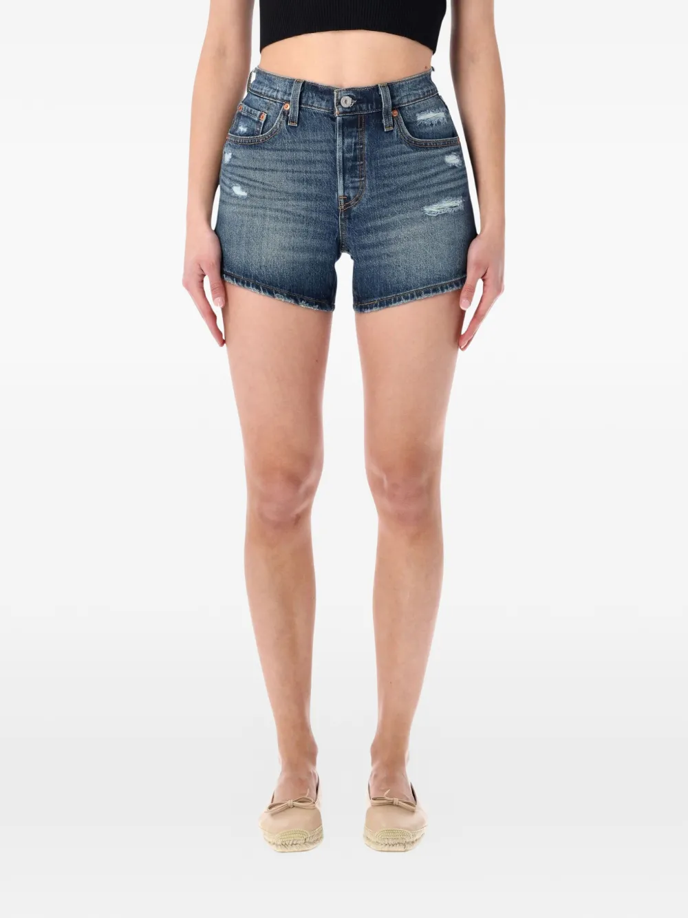 Levi's 501® Curve frayed shorts - Blu