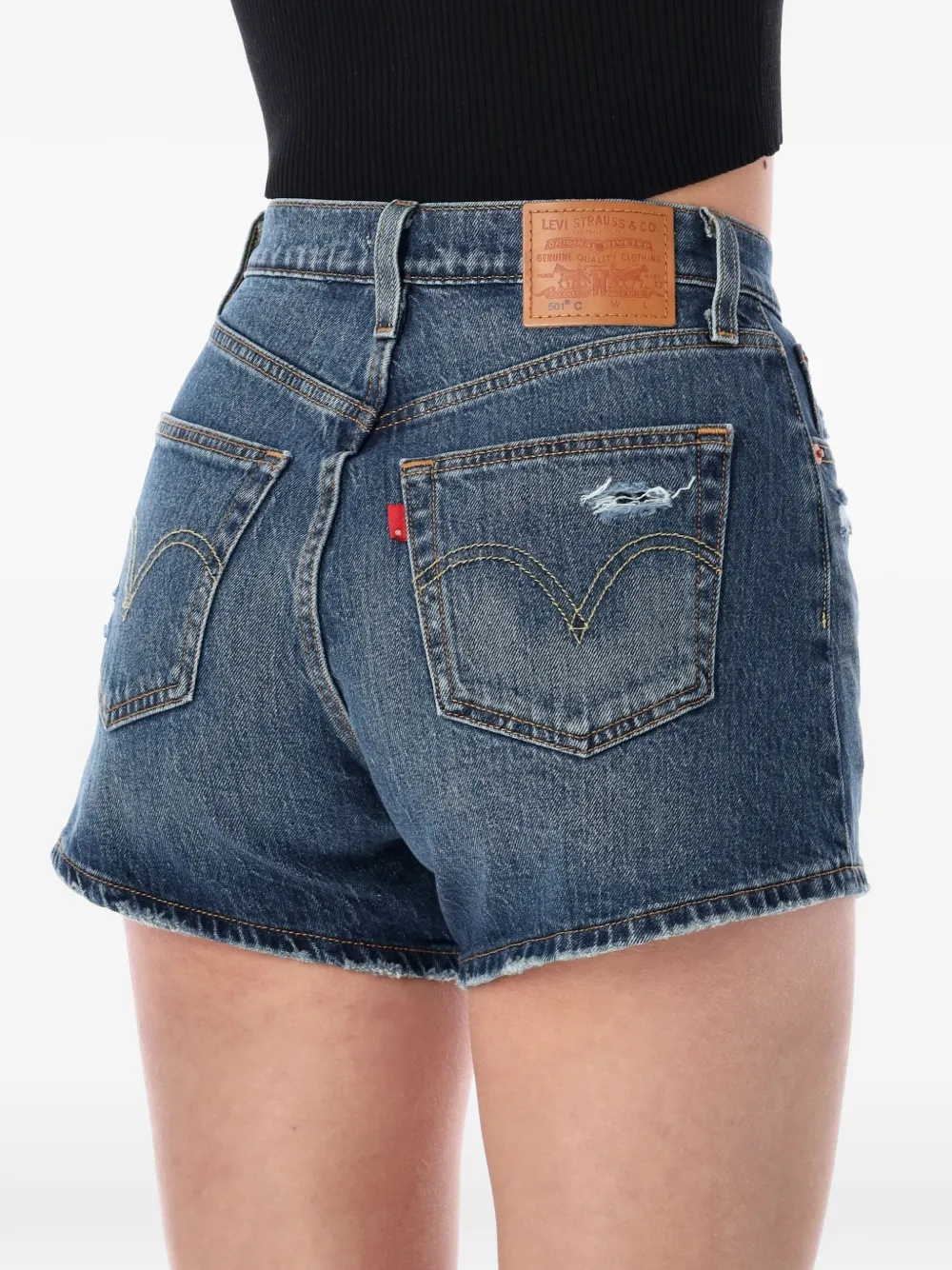  Levi's 501® Curve Frayed Shorts - Blue 