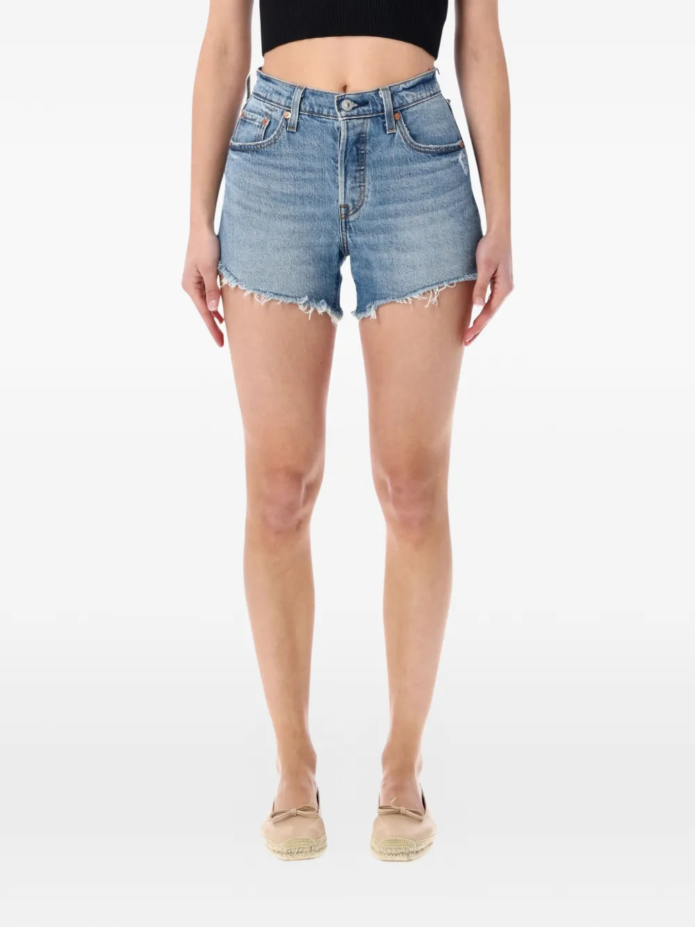 Levi's 501® Curve frayed shorts - Blu