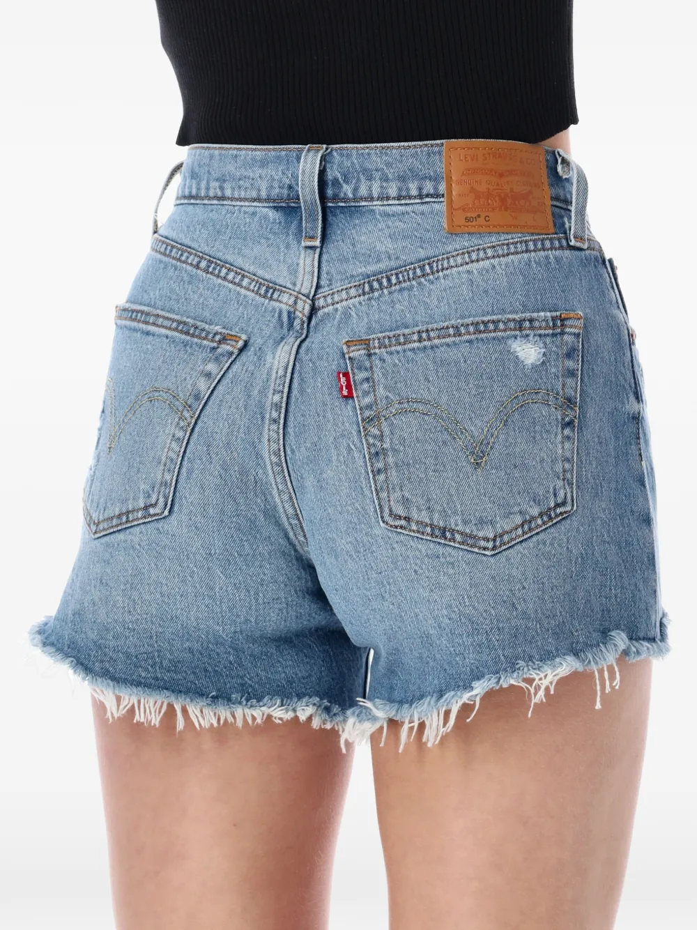  Levi's 501® Curve Frayed Shorts - Blue 