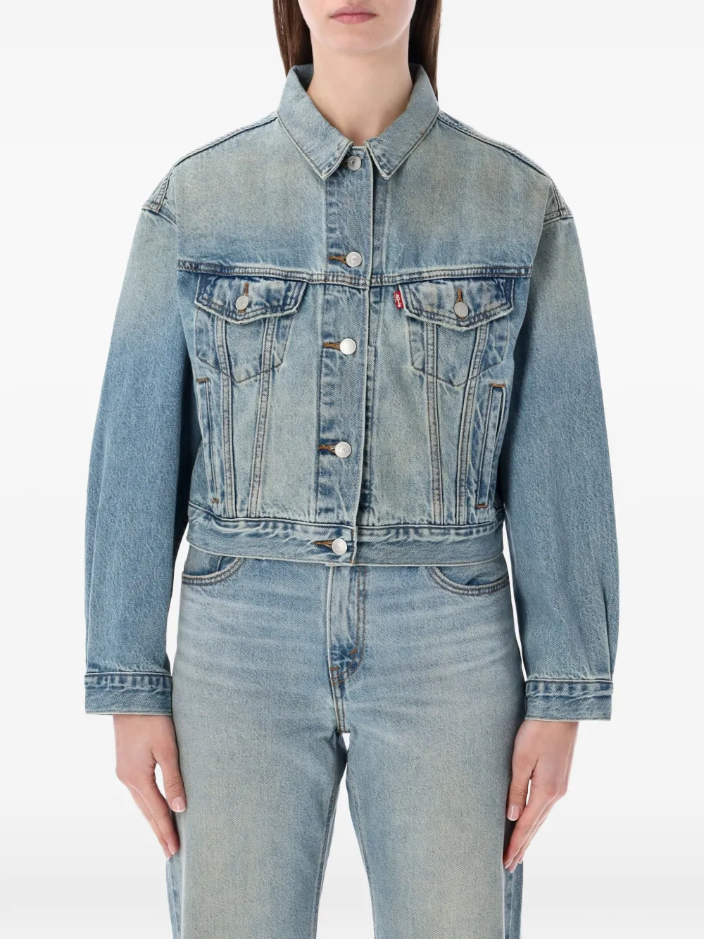 Levi's Cropped '90s~buttoned trucker jacket - Blu