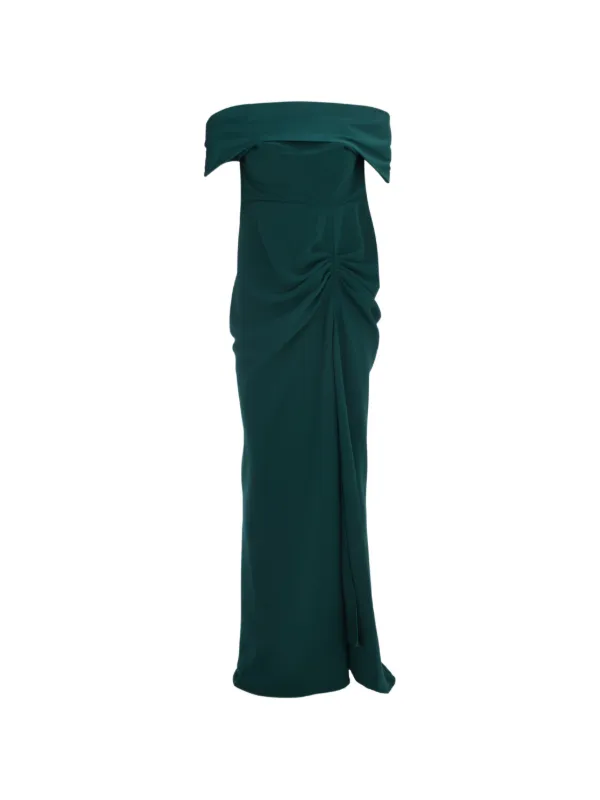 rhea costa green dress Aesha Cape Dress In Ivy-Green – Rhea Costa main image 0