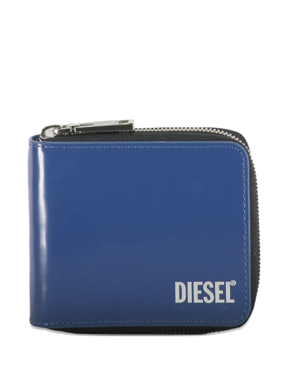Diesel zip closure glossy wallet - Blu