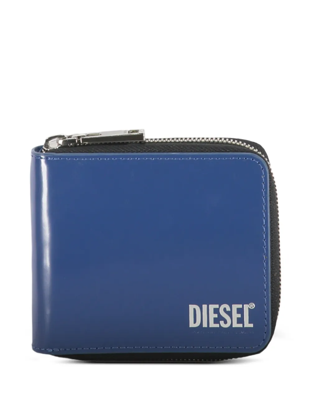 Diesel zip closure glossy wallet - Blu