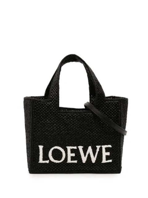 Loewe Pre-Owned 2024 kleine raffia Font Tote boekentas