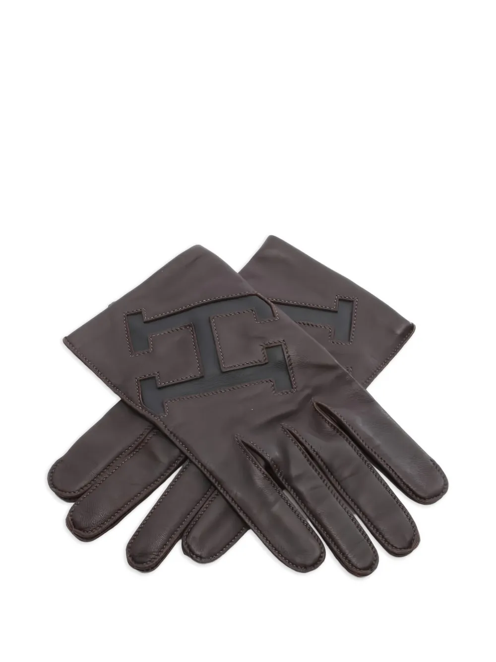Hermès Pre-Owned 2010s H-logo gloves - Marrone