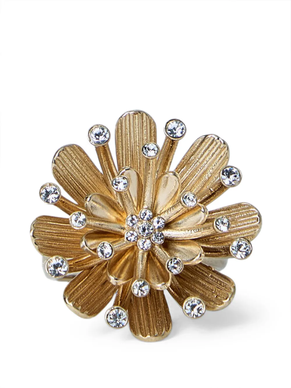 Miu Miu floral crystal ring - Oro