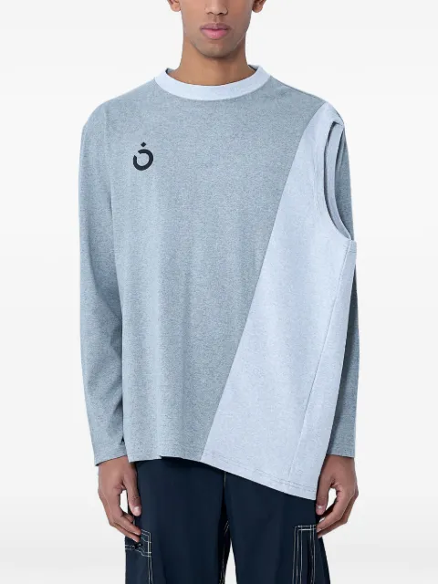 NÒMARYTHM TEXTILE asymmetrical panel T-shirt