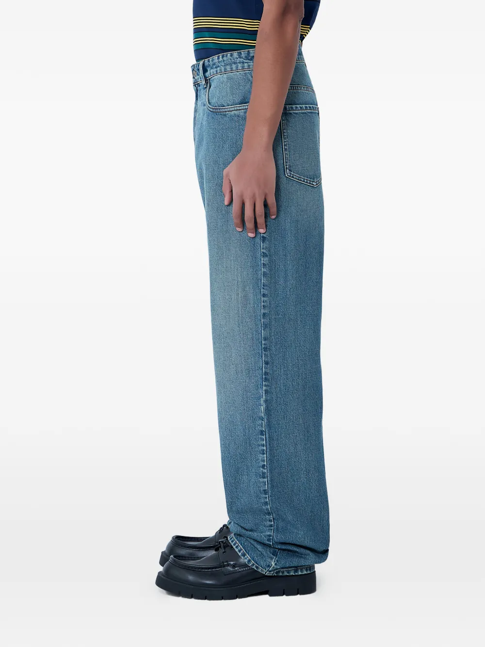 Miu Jeans met wijde pijpen Blauw