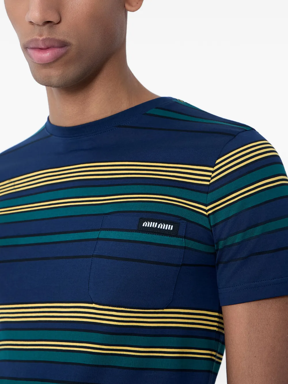 Miu T-shirt met borstzak Blauw