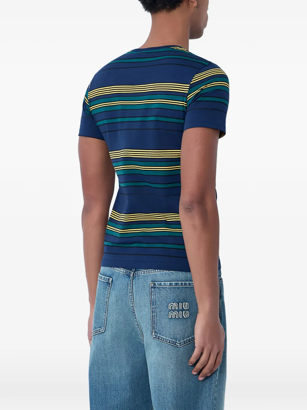Miu T-shirt met borstzak Blauw