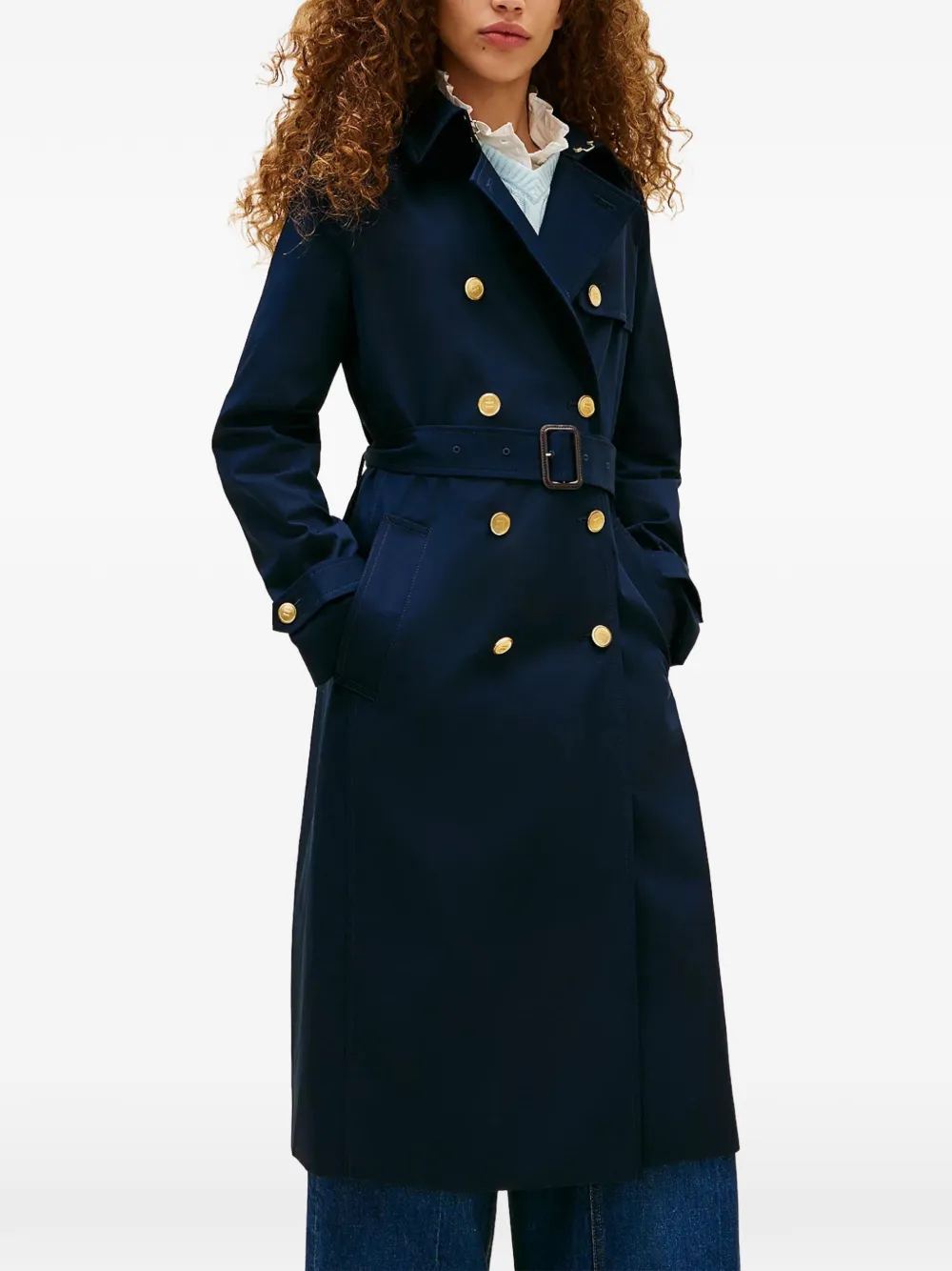  Tommy Hilfiger Belted Button Coat - Blue 