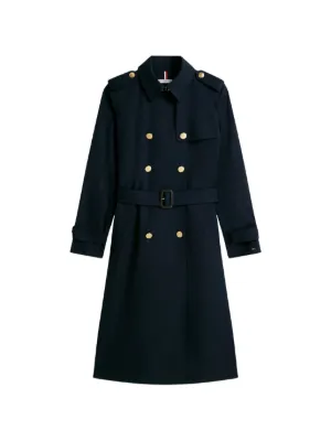 TWINSET Trench Coat Com Cinto | Azul | FARFETCH BR