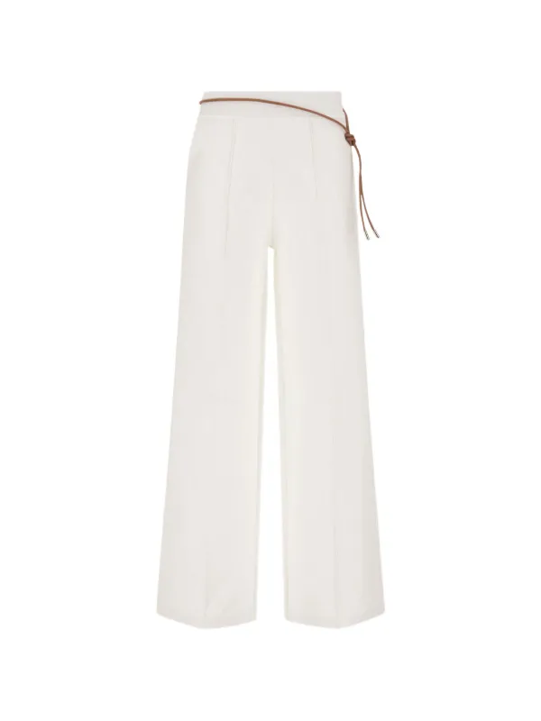 Herno Tie Belt Trousers in White