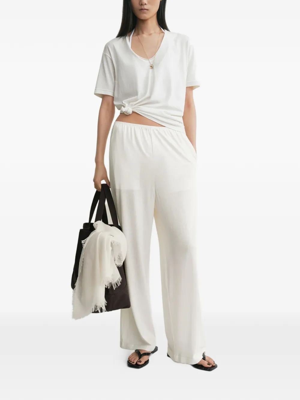 TOTEME Elastische broek Beige