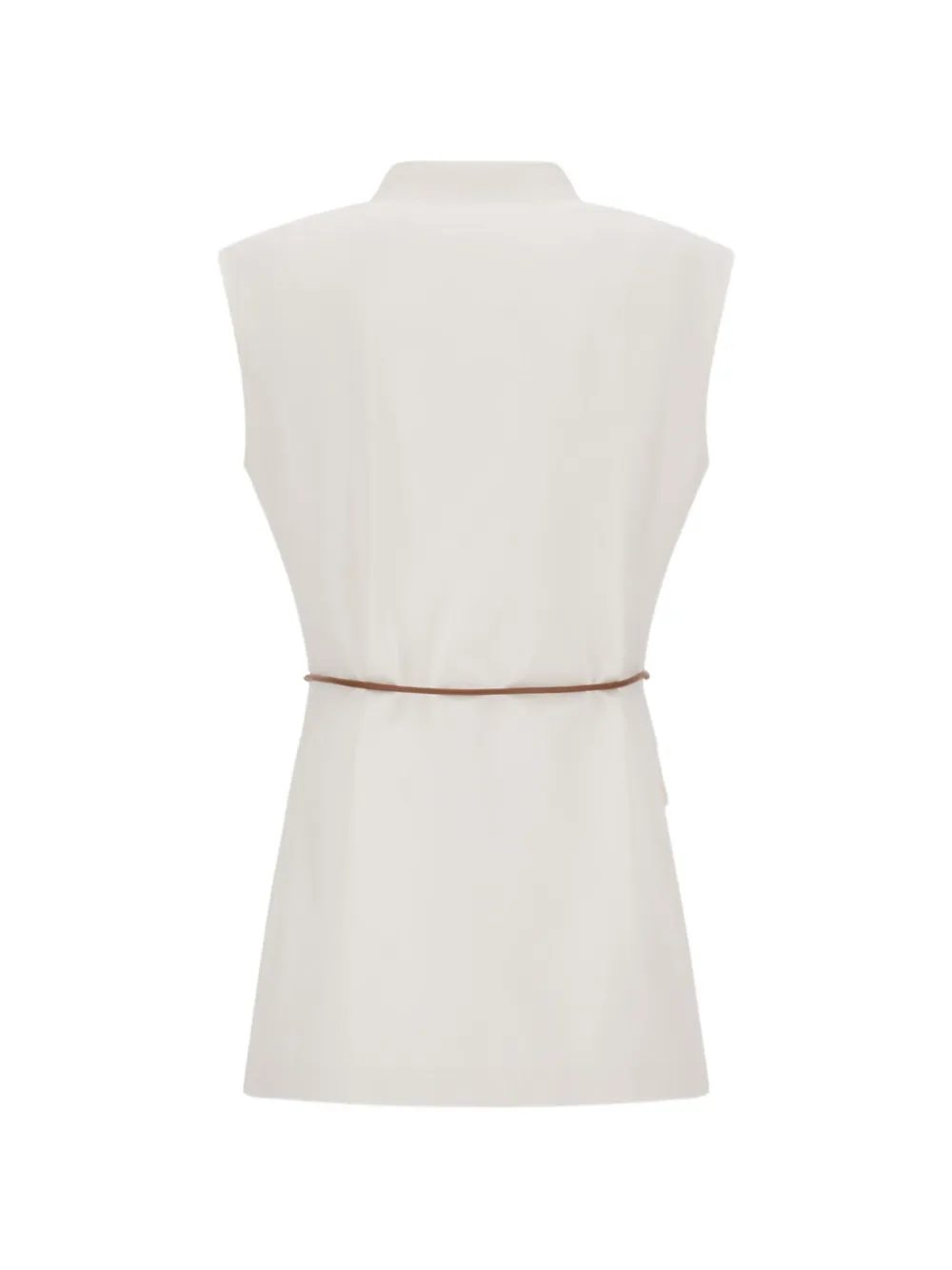  Herno Button Belted Waistcoat - White 