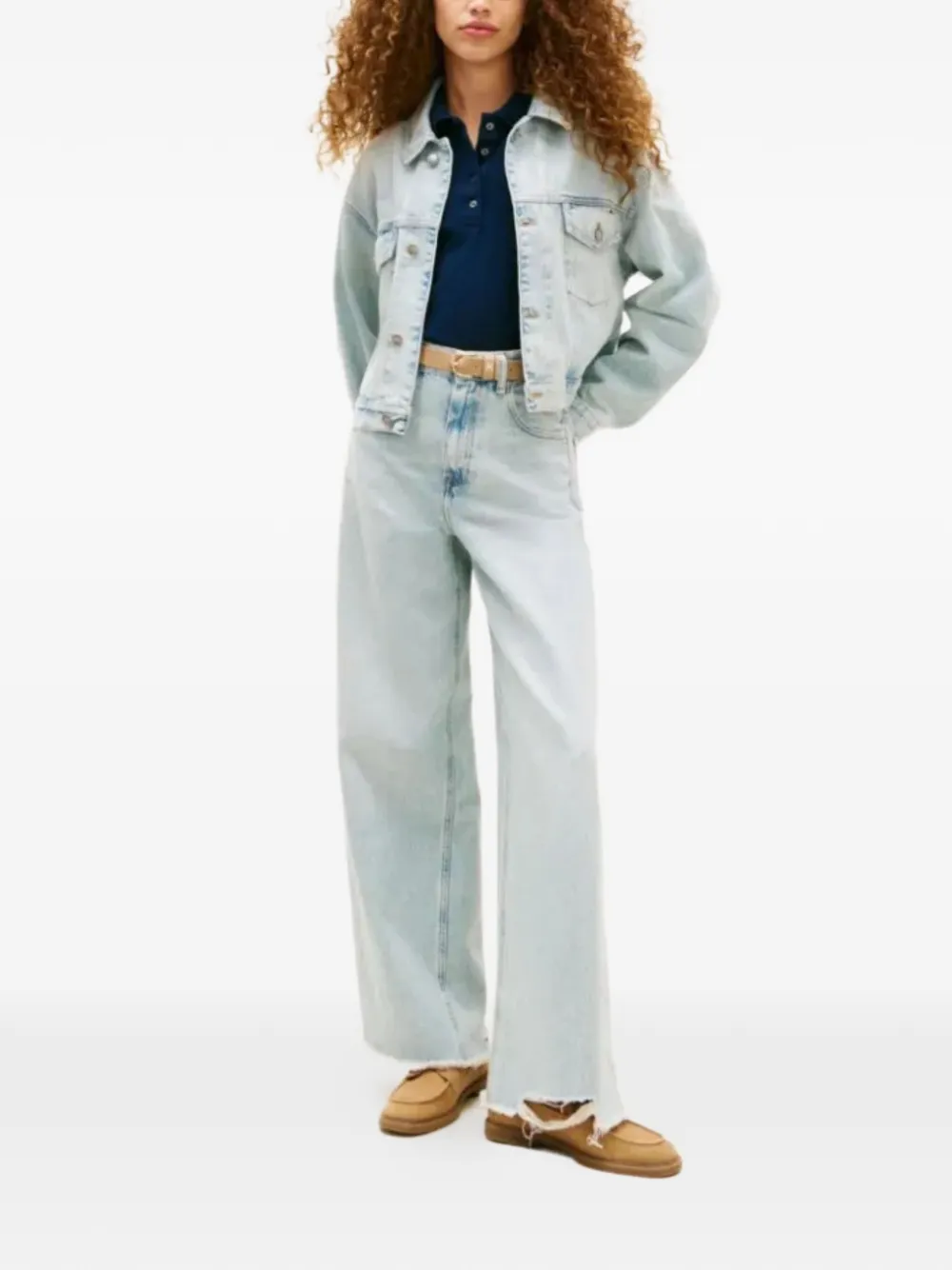 Tommy Hilfiger Spijkerjack met geborduurd logo Blauw