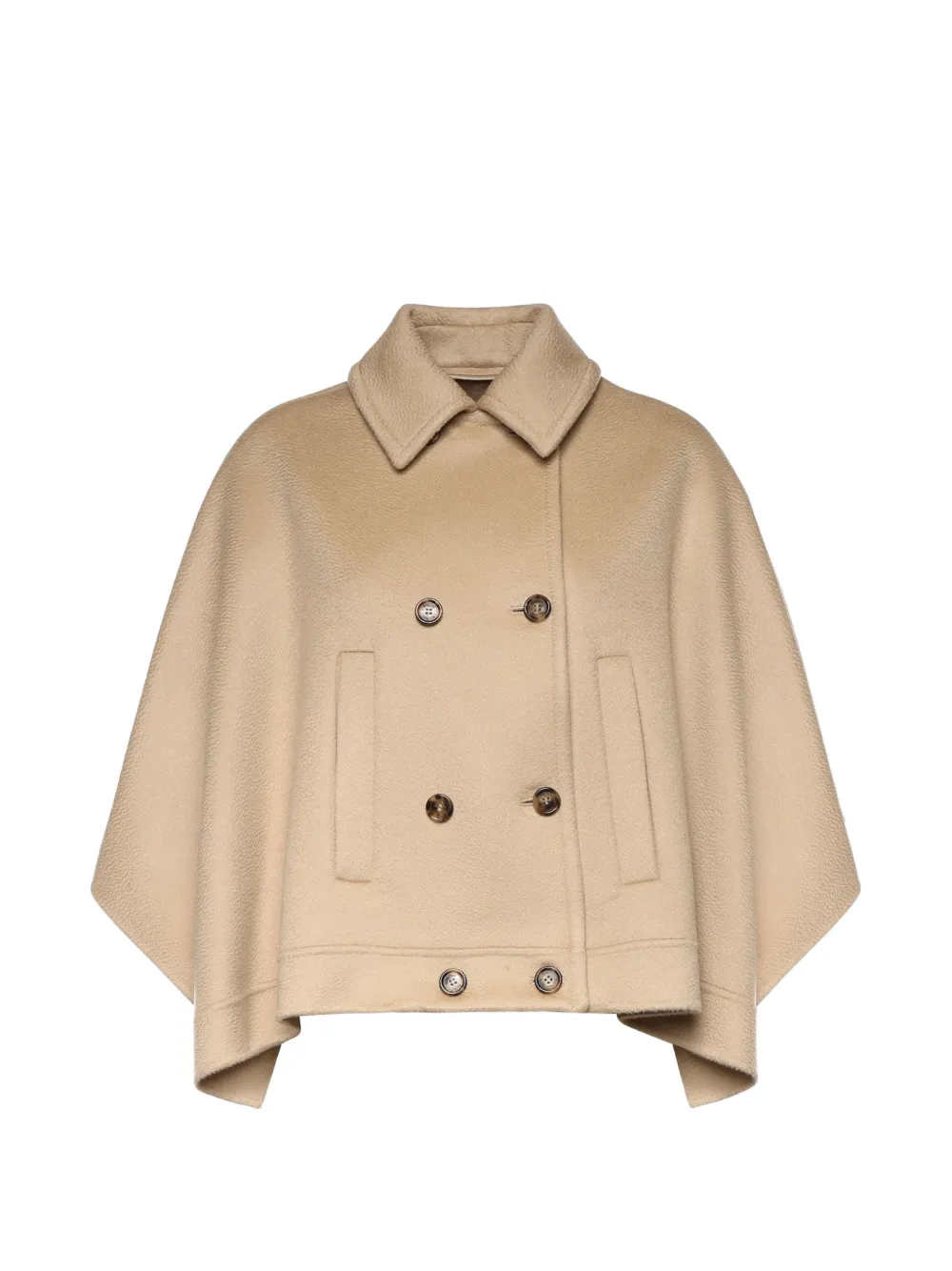 Max Mara double-breasted cape - Nude