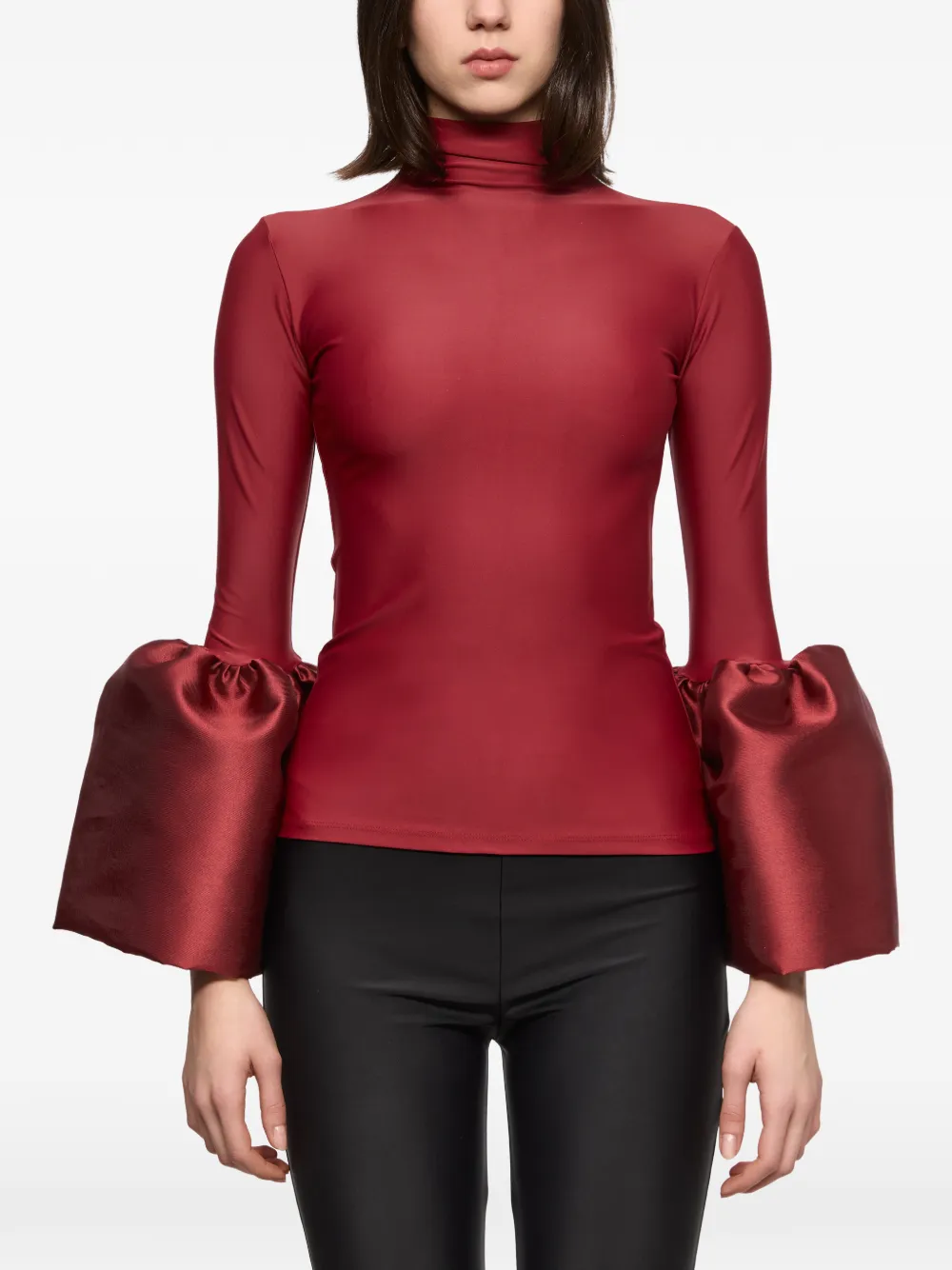 Atu Body Couture bell-sleeve roll-neck top - Rosso