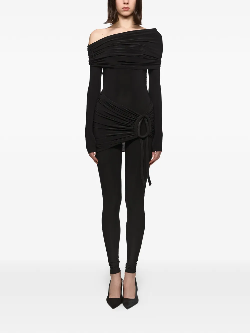 Atu Body Couture off-shoulder ring jumpsuit - Nero