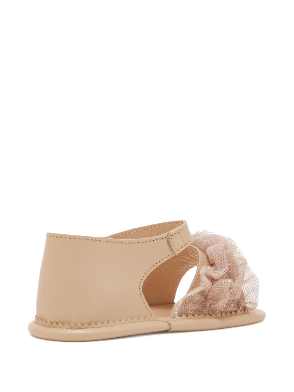 Andrea Wazen Sandalen met ruches Beige