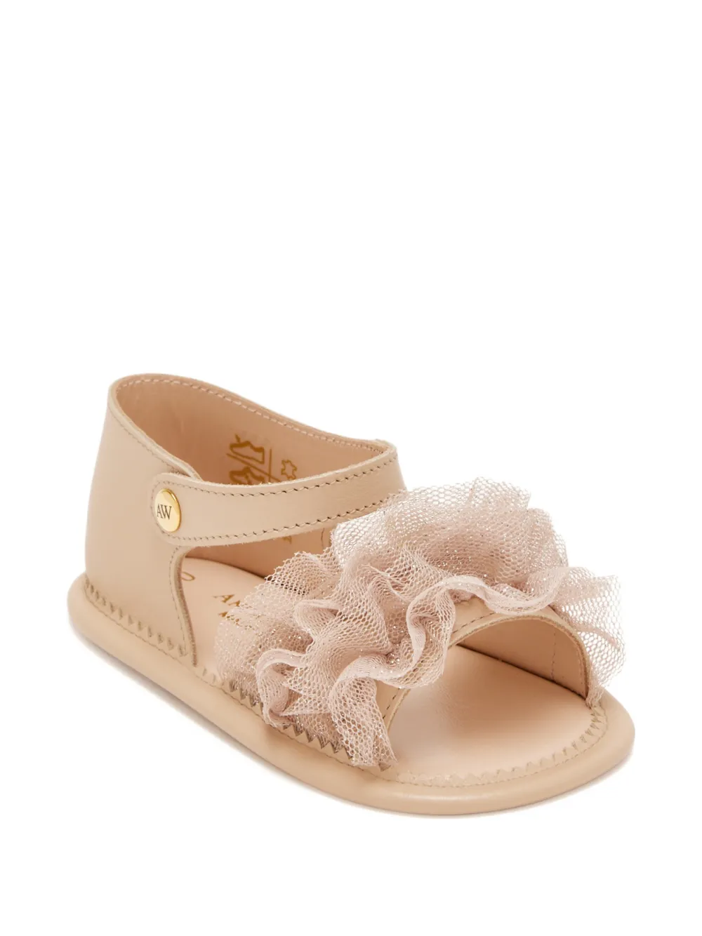 Andrea Wazen ruffled open-toe sandals - Toni neutri
