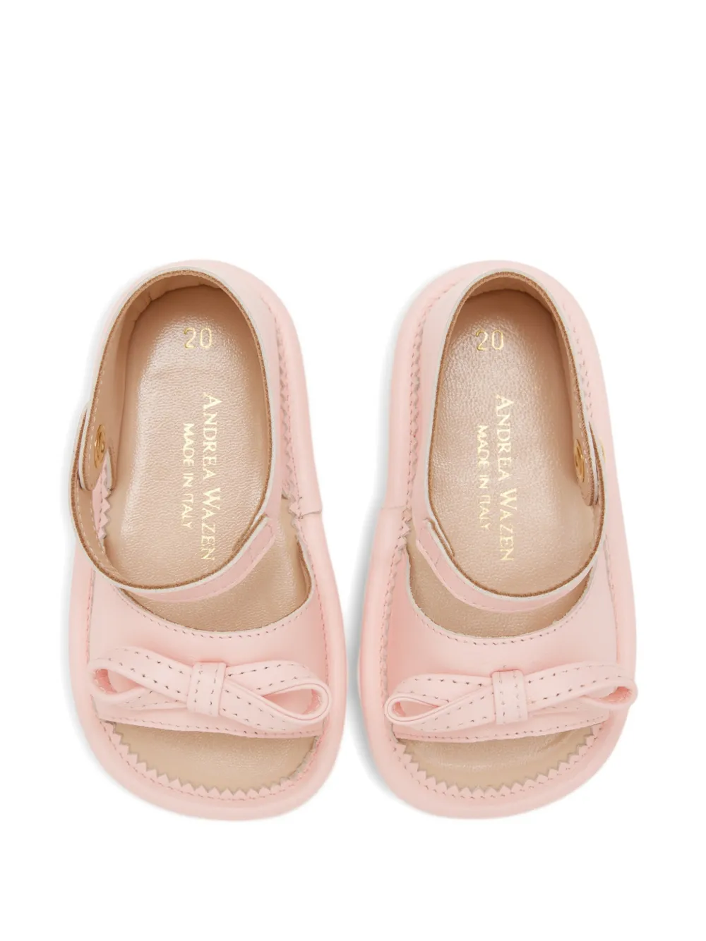 Andrea Wazen Sandalen met strik en bandje Roze