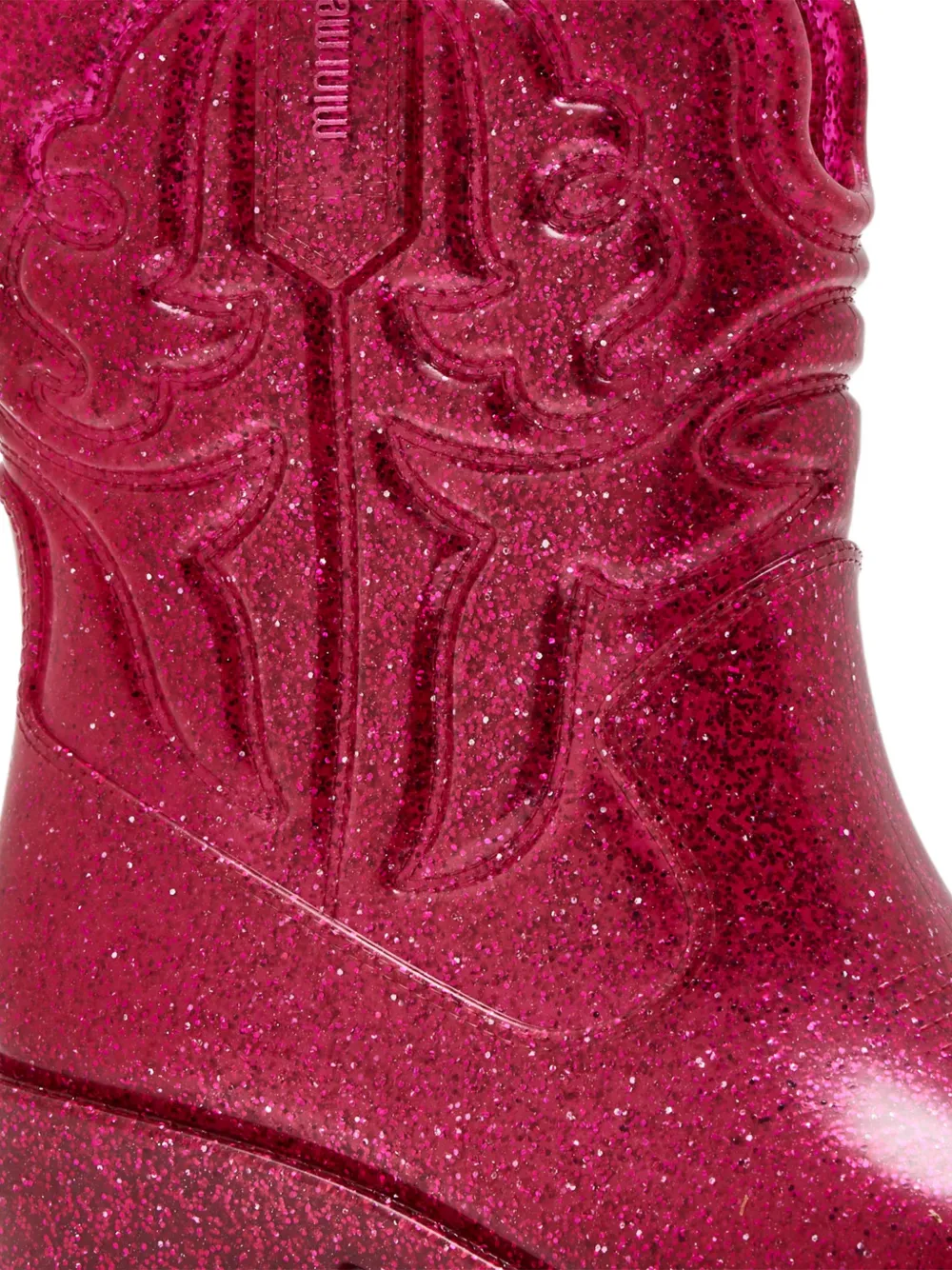 Mini Melissa Texas laarzen met glitter en reliëf Roze