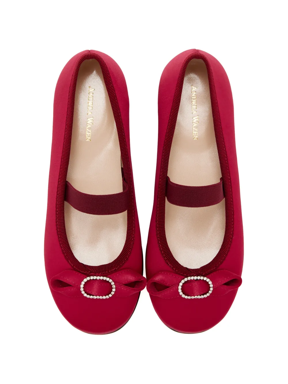 Andrea Wazen Amira Mini ballerina's met strikdetail en bandjes Rood