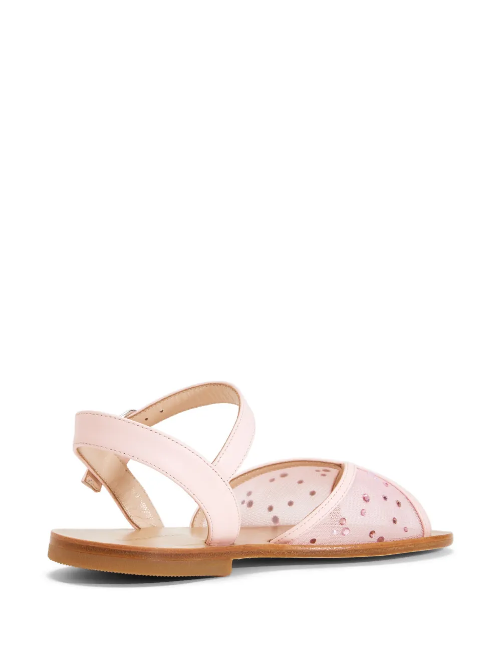 Andrea Wazen Verfraaide sandalen met mesh Roze