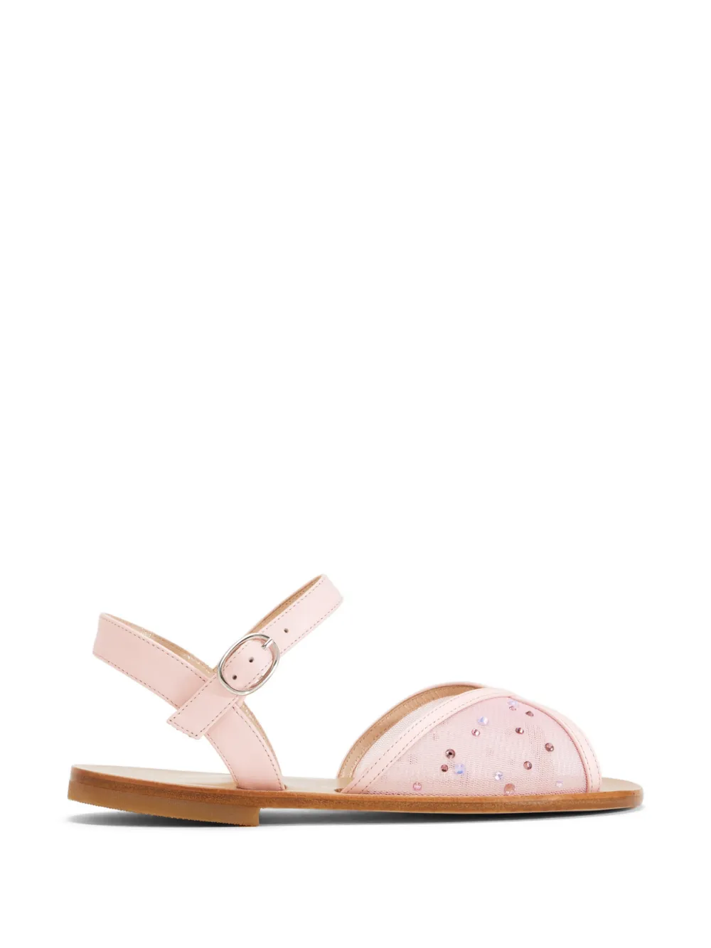 Andrea Wazen embellished mesh sandals - Rosa