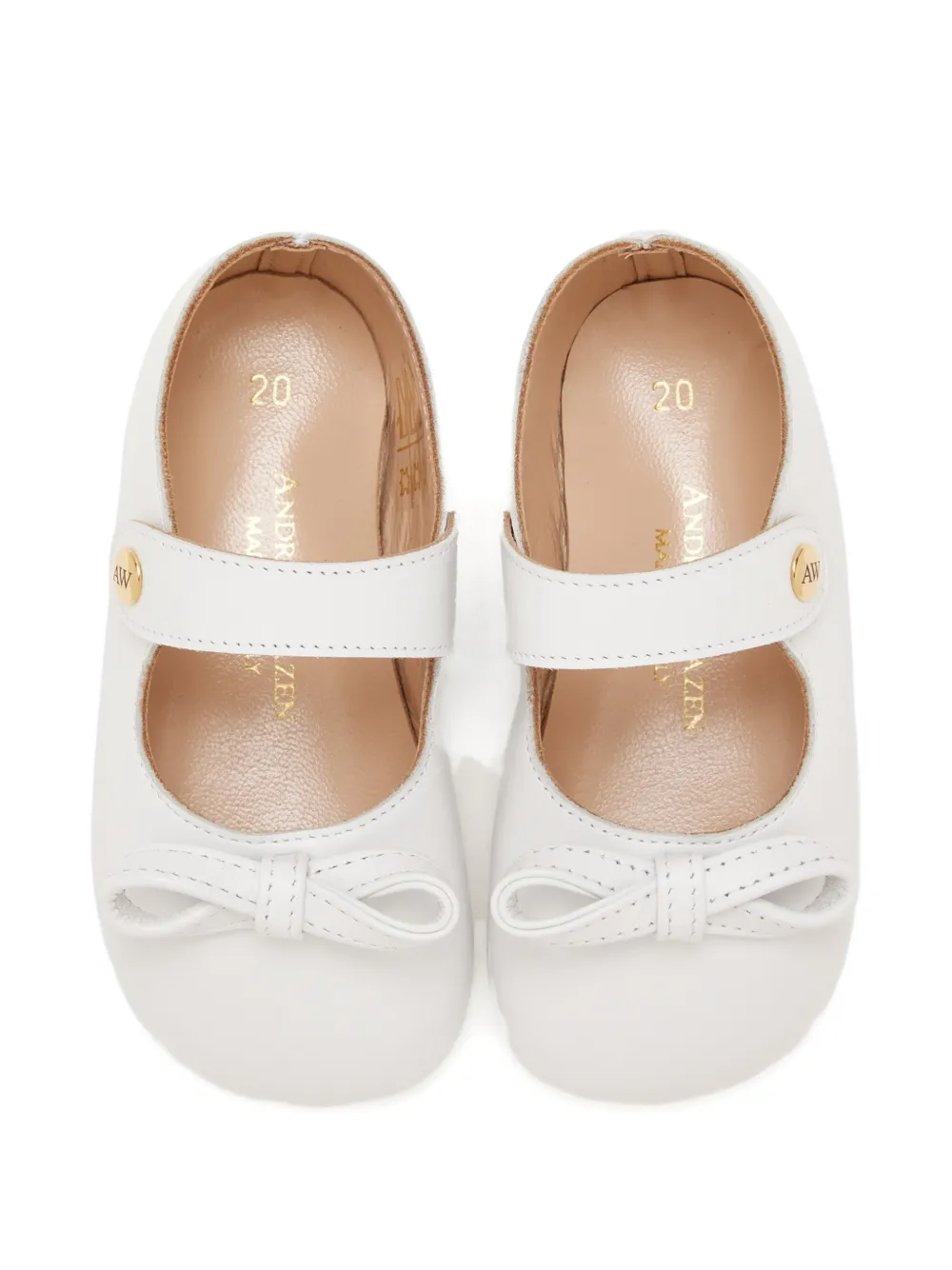 Andrea Wazen Ballerina's met strikdetail en bandje Wit