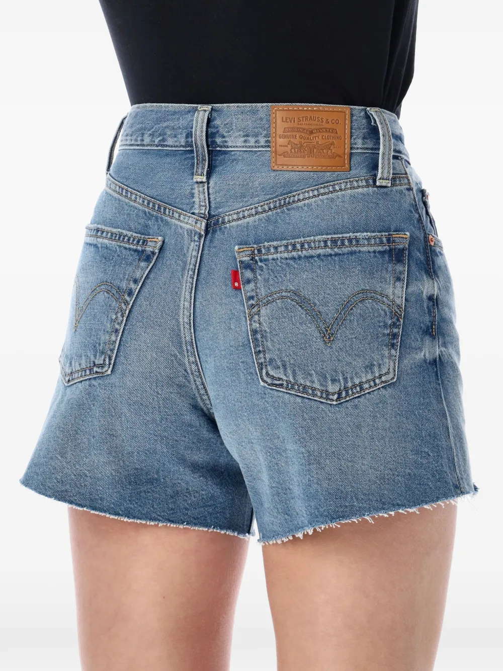  Levi's Ribcage Frayed Shorts - Blue 