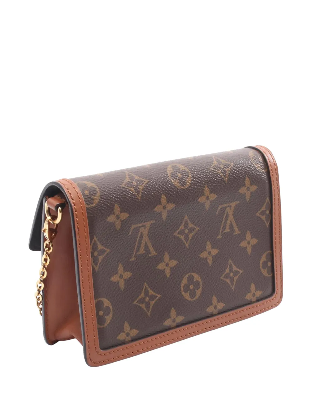 Louis Vuitton Pre-owned 2019 Monogram Reverse Dauphine Chain Wallet Crossbody Bag in Brown, view 2