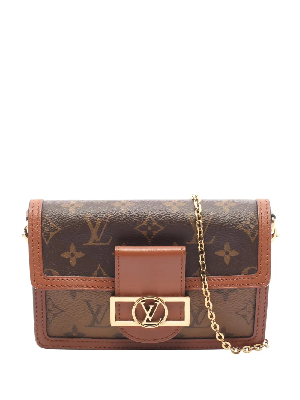 Louis Vuitton Pre-Owned 2019 Monogram Reverse Dauphine Chain Wallet crossbody bag - Marrone