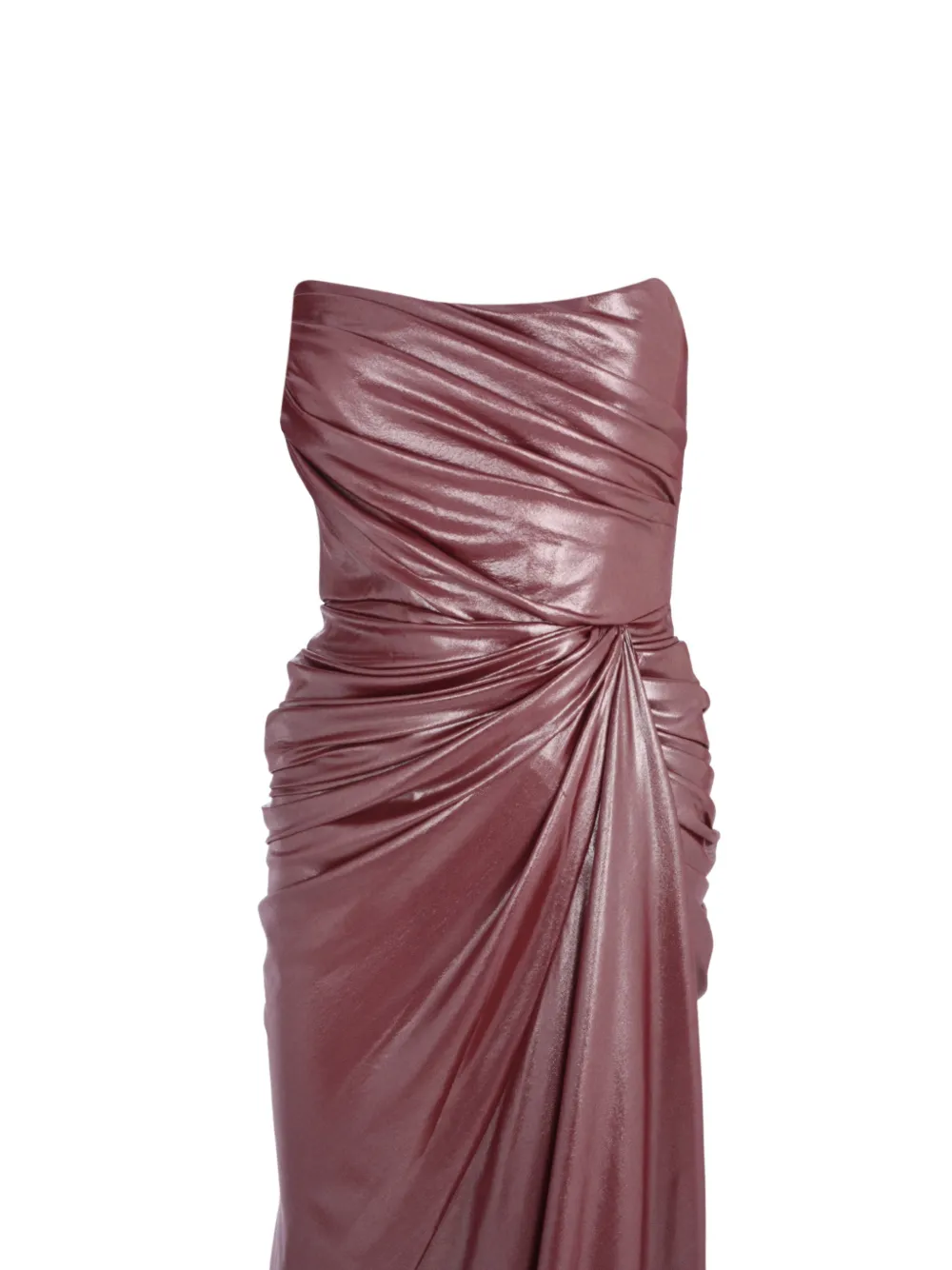 Rhea Costa Zaira strapless maxi-jurk Bruin