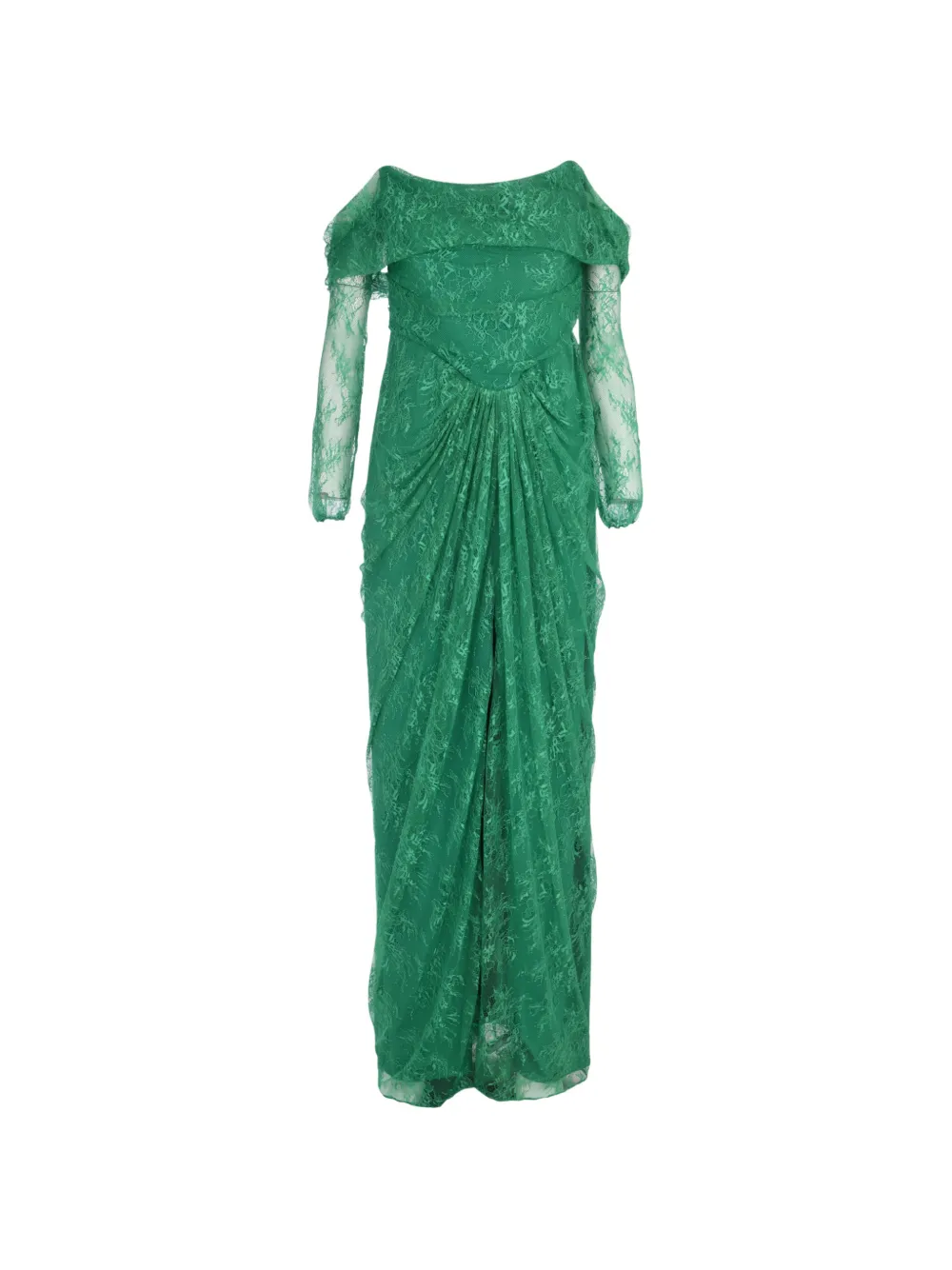 Rhea Costa Ines lace off-shoulder maxi dress - Verde