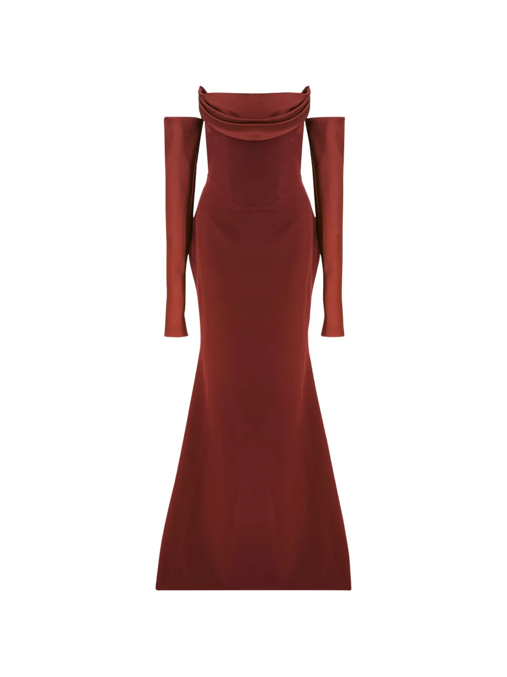 Rhea Costa Raven Off-shoulder Maxi Dress In Red